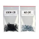 TecNec 12B Pan Head Screws with Nut & Washers Kit (Black/Stainless Steel, 100-Pack SCREW-12B