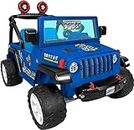 Power Wheels Ride-On Toy PAW Patrol Mighty Movie Jeep Wrangler Battery-Powered Vehicle with Sounds, Seats 2, Ages 3+ Years