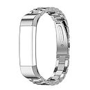 AISPORTS Compatible with Fitbit Alta Strap for Women Men, Fitbit Alta Strap Stainless Steel Metal Bracelet Solid Adjustable Sport Wristband Replacement Strap for Fitbit Alta/Alta HR Fitness Tracker