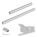 NEEWER Stainless Steel 19mm Support Rod Set, 8"/20cm and 12"/30cm Heavy Duty Rail Rods with Extension Connector for Professional Filmmaking Camcorder, Video Camera, Cinema Camera, SR014