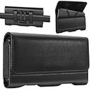 Mopaclle Holster for iPhone 15 Pro Max 15 Plus, 14 Pro Max 13 Pro Max, 12 Pro Max 11 Pro Max, Xs Max 8 Plus Cell Phone Pouch Leather Belt Holder Case with Clip Holster Pouch (Fits with Thin Case)