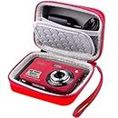 Carrying & Protective Case for Digital Camera, AbergBest 21 Mega Pixels 2.7" LCD Rechargeable HD/Canon PowerShot ELPH 180/190 / Sony DSCW800 / DSCW830 Cameras for Travel - Red