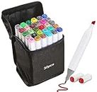 Corslet 30 Pc Alcohol Markers Dual Tip Broad and Fine Art Markers with Carrying Case for Painting Sketching Calligraphy Drawing Twin Head Permanent Colouring Marker for Kids Adult Beginners Multicolor