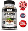 10x Mushroom Complex Supplement, Lions Mane, Reishi, Shiitake, Immune Capsule 