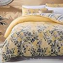 Imperial Rooms King Size Printed Bedding Set Duvet Quilt Cover Reversible with Pillow Case (230 x 220 Cm) 3 Piece Hypoallergenic (Ochre Blossom)
