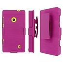 Mpero Collection - Carcasa rígida 3 en 1 para Nokia Lumia 521 (función de atril), color rosa