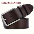 Men's Genuine Leather Belts With Pin Buckle For Jeans