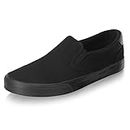 Men's Caual Slip On Shoes Black Canvas Walking Shoes Loafers Laceless Fashion Sneaker with Memory Foam Insole/Durable Rubber/Soft Material