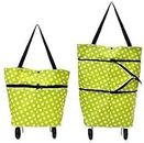 AARKRI SALES Foldable Shopping Trolley Bag with Wheels, Waterproof Folding Travel Luggage Bag/Vegetable, Grocery, Shopping Trolley Carry Bag, Outdoor Travel Bag for Girls Women Men (Multicolor)