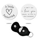 Pocket Hug Token Birthday Christmas Gifts for Women Men I Can't Say I Love You Enough Token Keepsake with Leather Keychain Long Distance Realtionship Gifts for Wife Husband Best Friends