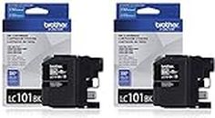 Brother Genuine Black Ink Cartridge 2-Pack, LC101BK, Replacement Black Ink, Page Yield Up to 300 Pages Each, LC101