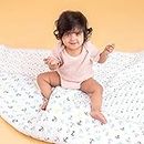 haus & kinder Nautical 100% Cotton Muslin Reversible Quilt For New Born Baby, Anthra, 200 TC