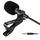 HUMBLE Dynamic Lapel Collar Mic Voice Recording Filter Microphone for Singing YouTube Smartphones, Black