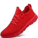 DaoLxi Womens Running Walking Tennis Shoes Fashion Sneakers Non Slip Resistant Platform Workout Slip on Casual Workout Athletic Gym Fitness Sport Shoes for Jogging Red Size 8
