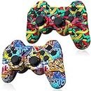 Graffiti Style PS3 Controller Wireless 2 Pack, Built in 800mAh Large Capacity Battery, with 2 USB Cables, Perfect Replacement for Sony Playstation 3 Controller