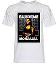 OrangeTree79 Mona Lisa Supreme Funny T Shirt, White, Large