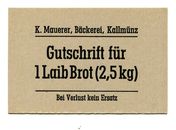 Germany Bread 1 Laib Brot (2,5 kg) Gutschein Kallmünz K. Mauerer Bäckerei