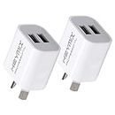 HEYMIX Dual USB Wall Charger, 2-Pack USB Power Adapter Plug, Double USB Wall Plug Adapter, 2-Port USB AU Plug 5V/2.1A Charger SAA Certified Compatible with iPhone, iPad, Samsung, Pixel, Galaxy, HTC