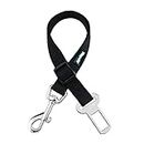 WapaW Dog Seat-Belt, Adjustable Black Nylon Vehicle Tether for Pets, Cat Car Indoor Restraint Lead (Pack of 1, Black)