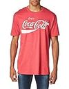 Coca-Cola Mens Enjoy Classic Logo Vintage Look T-Shirt Red Heather