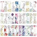 30 Pieces Bookmarks Spring Theme Paper Exquisite Flower Page Clips for Students Teachers 30Pcs Beautiful Flower Patterns School Office Supplies Stationery