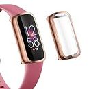 LIRAMARK Soft TPU Front Protection Case Cover for Fitbit Luxe Smart Watch (Rose Gold)
