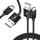 3 FT Micro USB Cable Android Charger, FLEAVER 2 Pack Reversible Fast Charging Cord Compatible with Samsung Galaxy S7 S6 J7 Edge Android Phones (Black)