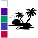 Tropical Island Palm Trees, Vinyl Decal Sticker, Multiple Colors & Sizes #6437