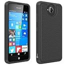 Lumia 650 Case, CoverON® [HexaGuard Series] Slim Hybrid Hard Phone Cover Case for Microsoft Lumia 650 - Black & Black