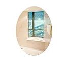 Dressing Mirror Large Wall Mirror Frameless Oval Wall Mounted Dressing Mirror Beveled Bathroom Mirror HD Vanity Make Up Mirror Tiles Bedroom Furniture Beauty Mirror (Size : 50 * 70CM)