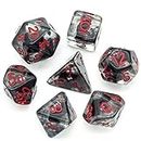 cusdie 7-Die DND Dice, Polyhedral Dice Set Filled with Animal, for Role Playing Game Dungeons and Dragons D&D Dice MTG Pathfinder (Bat)