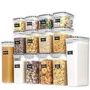 Vtopmart 14pcs Food Storage Containers Set, Kitchen & Pantry Organizers and Storage, BPA-Free Plastic Airtight Pantry Storage Container with Lids for Cereal, Flour and Sugar, Includes 24 Labels