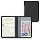kwmobile Registration and Insurance Holder - Car Document Holder for Vehicle Documents and Cards - PU Leather - Black