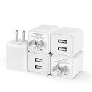 5Pack USB Wall Charger, iGENJUN 2.4A Dual USB Port Cube Power Plug Adapter Fast Phone Charger Block Charging Box Brick for iPhone 15/15 Pro/15 Pro Max/14, Samsung Galaxy, Pixel, LG, Android-White