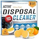 Garbage Disposal Cleaner Deodorizer Tablets - 24 Pack, New Powerful XL Foaming Tablet - Fresh Citrus Foam Sink Garburator Disposer Freshener, Natural Kitchen Drain Cleaning Care - 1 Year Supply