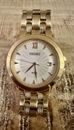 Seiko 7N32-0CH0 Stainless Steel Gold Plated Sapphire Crystal New Batt Mens Watch