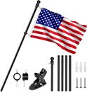6FT Flag Pole Kit for Outside,American Flag & Pole & Bracket Durable Rust Free