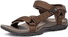 ATIKA Men's Outdoor Hiking Sandals, Open Toe Arch Support Strap Water Sandals, Lightweight Athletic Trail Sport Sandals M151-BRN_270, 9 M US