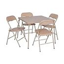 HuAnGaF Tables and Chairs Furniture 5-Pcs Folding Game Table and Chair Set, Navy Adjustable (Tan)