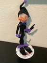 Annalee All Black Purple Villain Elf 10" Halloween on Board Doll NWT RARE