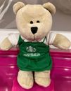 Starbucks Australia Coffee Bearista Bear Green Apron Teddy Plush(V)