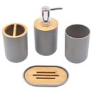 Accesorios de baño juego de 4 piezas de artículos de tocador imitación resina plástico bambú wo