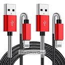 2Pack 10ft iPhone Charger Cable, [ Apple MFi Certified ] Long Lightning Cable 10 Foot, High Fast 10 Feet Apple Charging Cable Cord for Apple iPhone 14/14 Pro Max/13 Mini/12/11/XS/XR/8/7Plus/6s/5s iPad
