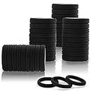 VEDETIC® Hair Ties for Women, Elastic Cotton Thick Seamless Black Hair Bands, No Crease No Damage for Thick/Thin Hair, Soft Hair Ties Ponytail Holders Hair Accessories - 40 PCS