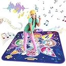 Skirfy Dance Mat, Unicorn Toys for Girls Electronic Dance Pad with 7 Games Mode, Dance Games with Touch Sensitive LED Lights, Musical Mat for Toddler Girls for 3-12