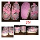 baby girl shoes Size 1 Pink embroidered with flowers