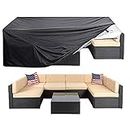 Oslimea Patio Furniture Cover Waterproof Outdoor Sectional Sofa Set Covers Heavy Duty Outdoor Rectangle Table and Chair Set Covers, Dust Proof Furniture Protective Cover Large 124" L x 63" W x 29" H