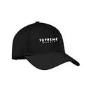 Supreme Trimmer Hat - Black Hat, White Logo Golf/Baseball Style Cap, Black, One Size