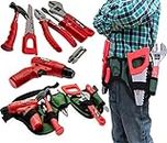 Kids Tool Set & Work Belt with Accessories Tools, Working Drill - Childrens DIY Toy Building Construction Pretend Play Tool Set