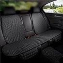 Hukimoyo Linen 3 In1 Rear Seat Cover Protector For Car Bottom And Back Cushion Seats Non- Slip Interior Sheet Cover- Fit For Most Cars (3 Seater-Rear Passenger, Black)